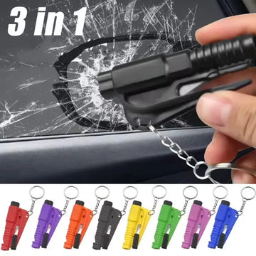 3-in-1 Car Emergency Tool β Window Breaker, Seatbelt Cutter & Safety Hammer